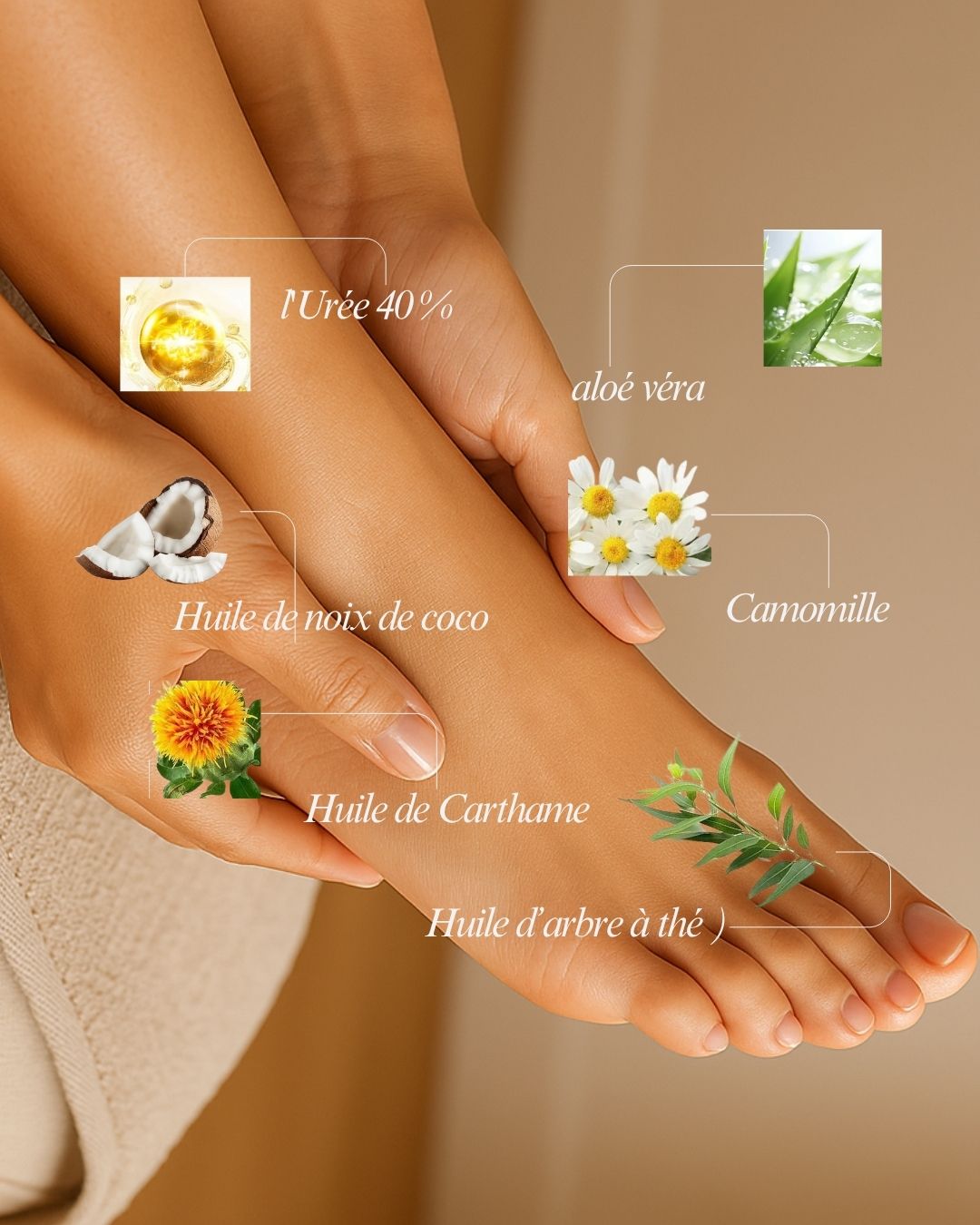 Réduit les crevasses et adoucit les zones rugueuses.
Convient également pour les mains, coudes et genoux.
Formule hypoallergénique : Adaptée à tous les types de peau, même sensibles
Adoucit les zones rugueuses, réduit les callosités et répare les crevasses douloureuses.