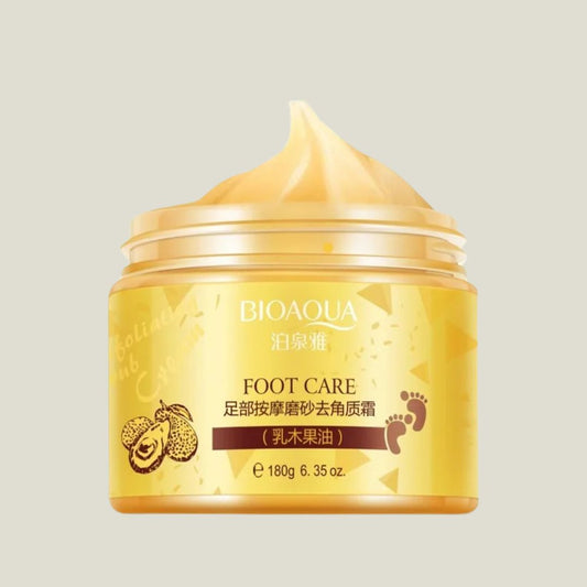 Crème exfoliante pour pieds au beurre de Karité