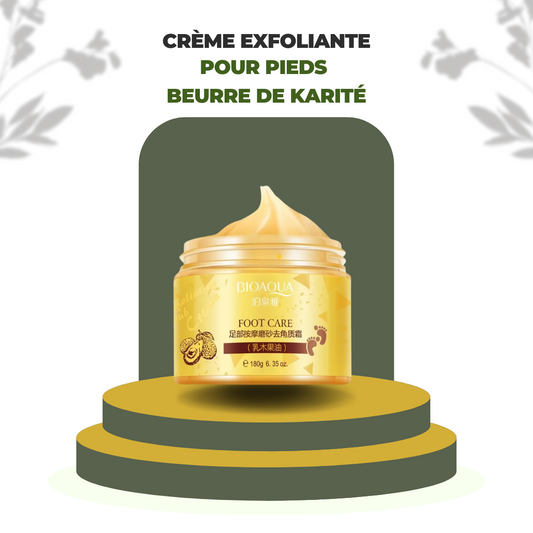 Crème exfoliante pour pieds au beurre de Karité